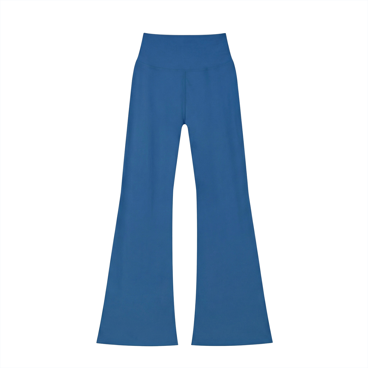 Women's High-Waisted Flare Leggings in colorful blue, alternate angle