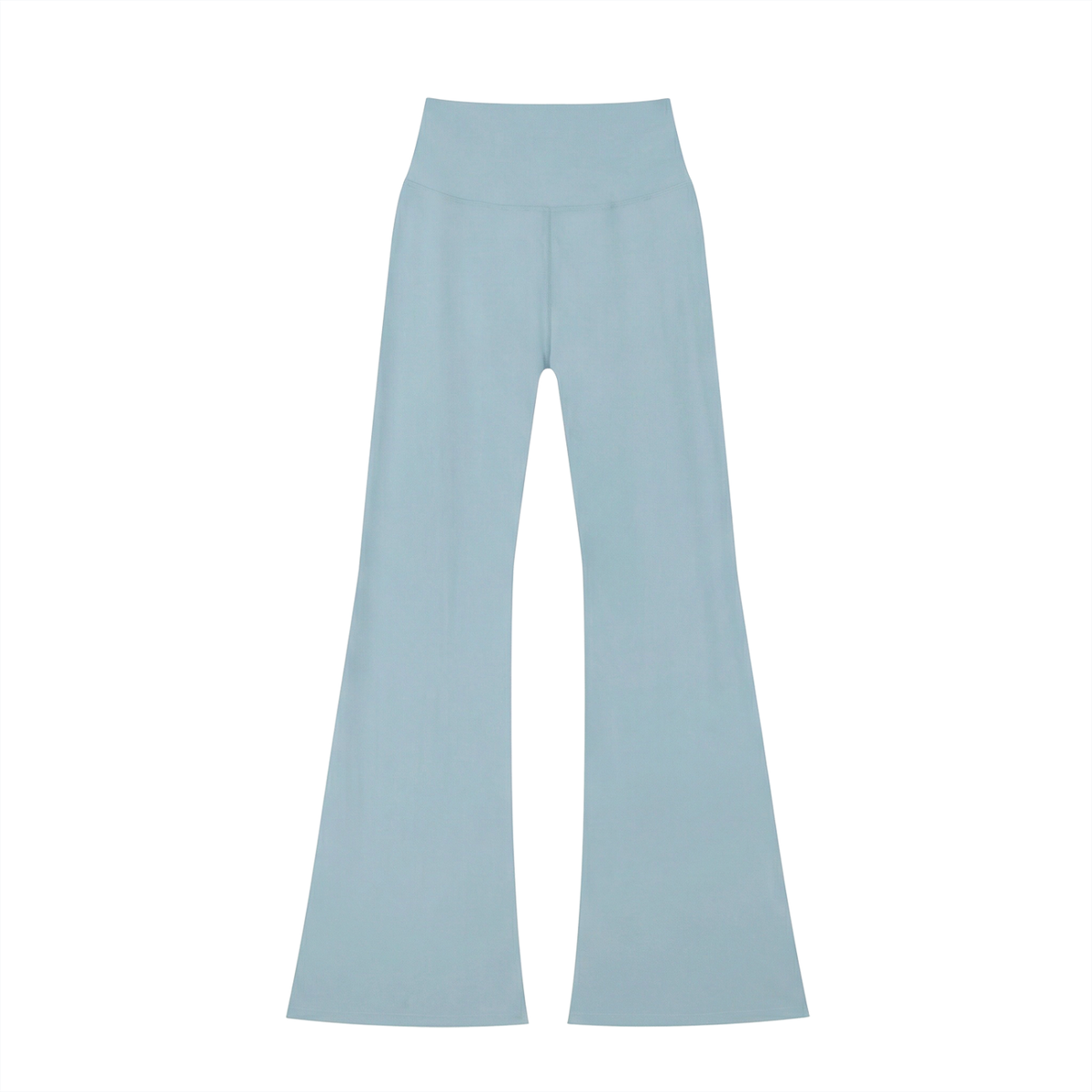 Women's High-Waisted Flare Leggings in gray blue, alternate angle