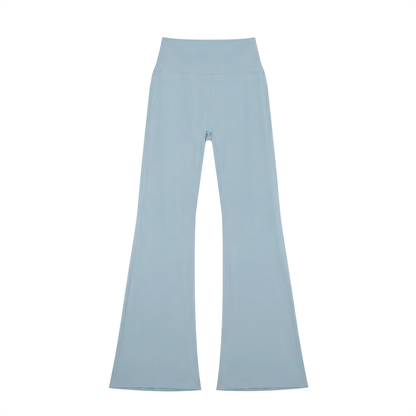 Women's High-Waisted Flare Leggings in gray blue