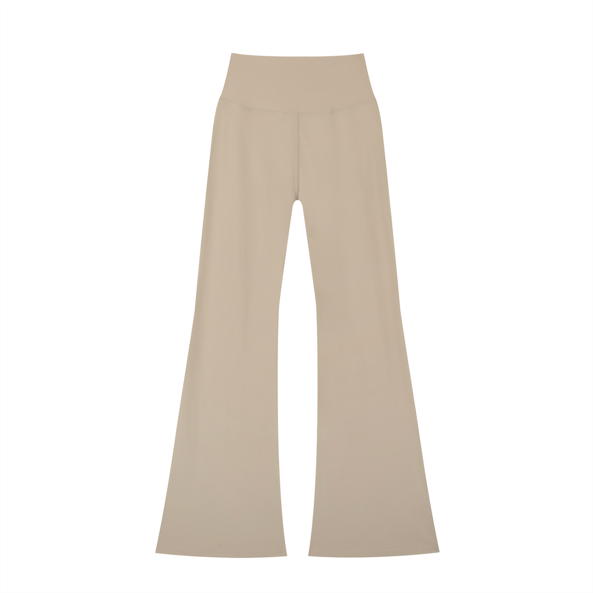 Women's High-Waisted Flare Leggings in khaki ash, alternate angle