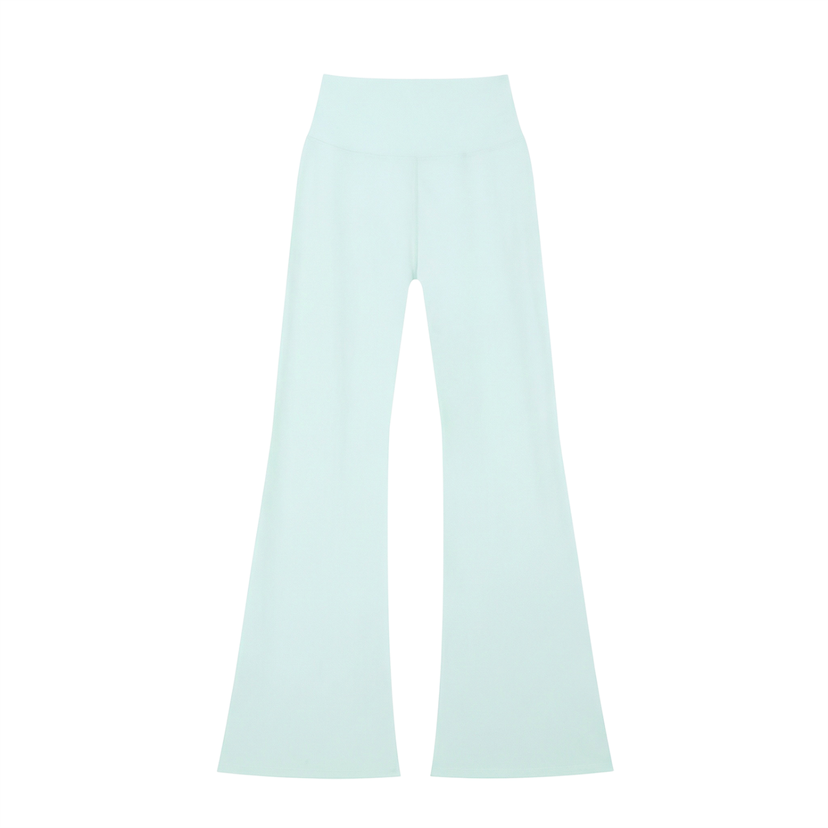 Women's High-Waisted Flare Leggings in light blue, alternate angle