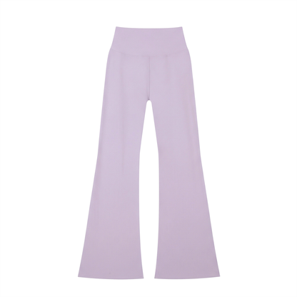 Women's High-Waisted Flare Leggings in light purple, alternate angle