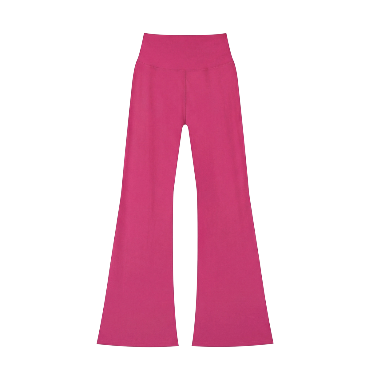 Women's High-Waisted Flare Leggings in rose red, alternate angle