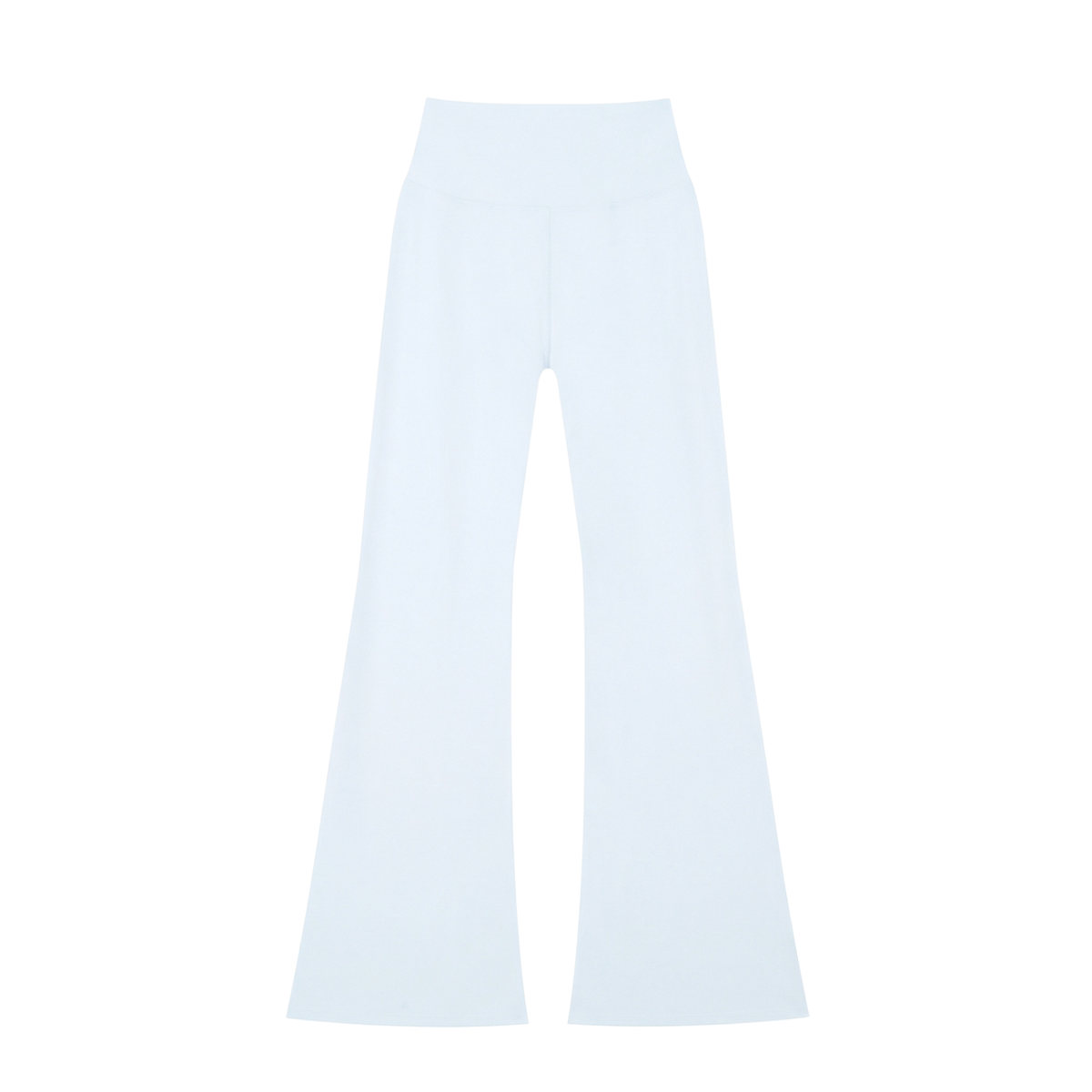 Women's High-Waisted Flare Leggings in sky blue, alternate angle