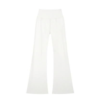 Women's High-Waisted Flare Leggings in white, alternate angle