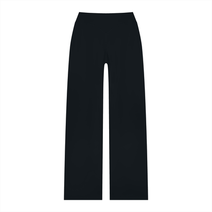 Women's High Waisted Straight Leg Yoga Pants in black, alternate angle