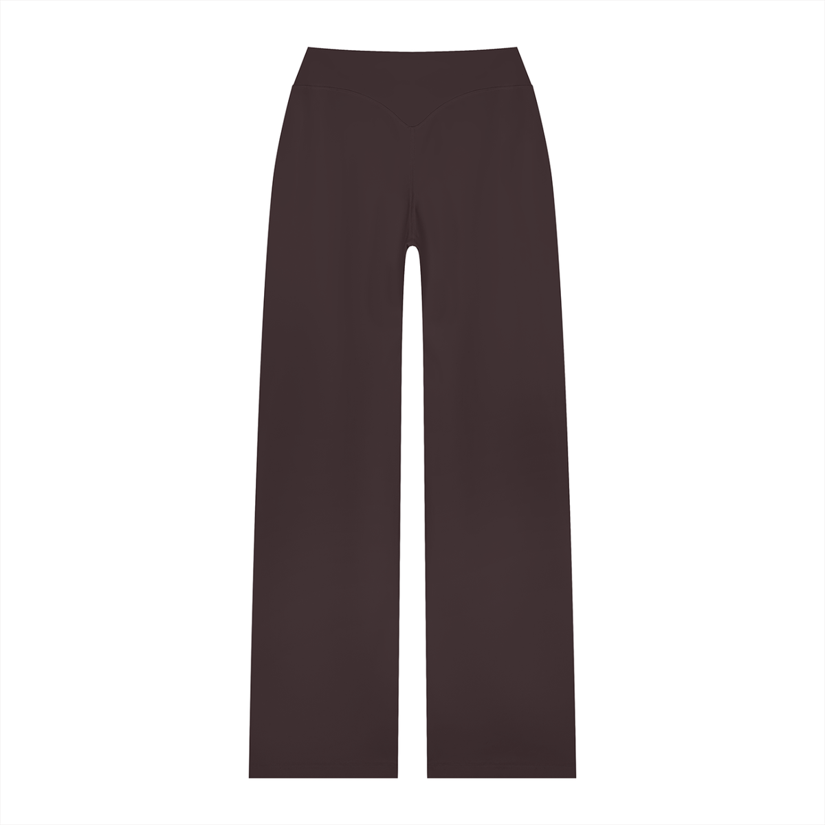 Women's High Waisted Straight Leg Yoga Pants in brown, alternate angle