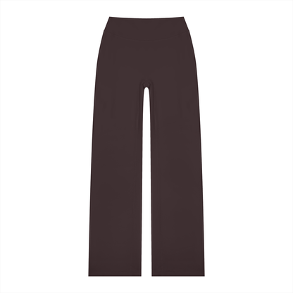 Women's High Waisted Straight Leg Yoga Pants in brown