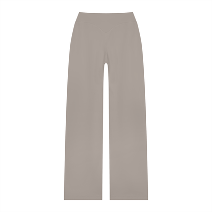 Women's High Waisted Straight Leg Yoga Pants in gray, alternate angle