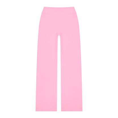 Women's High Waisted Straight Leg Yoga Pants in pink
