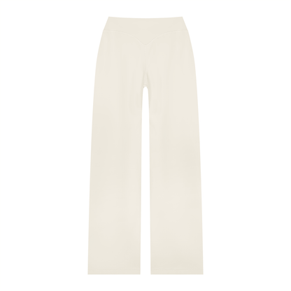 Women's High Waisted Straight Leg Yoga Pants in white gray, alternate angle