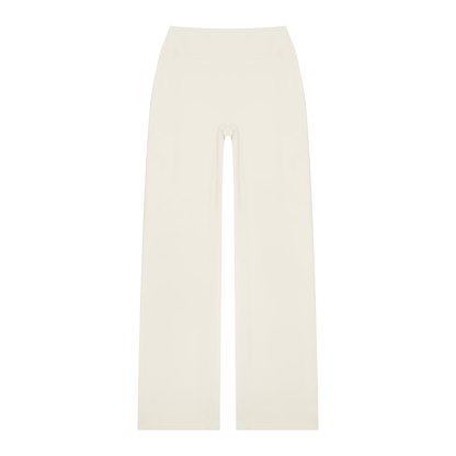 Women's High Waisted Straight Leg Yoga Pants in white gray