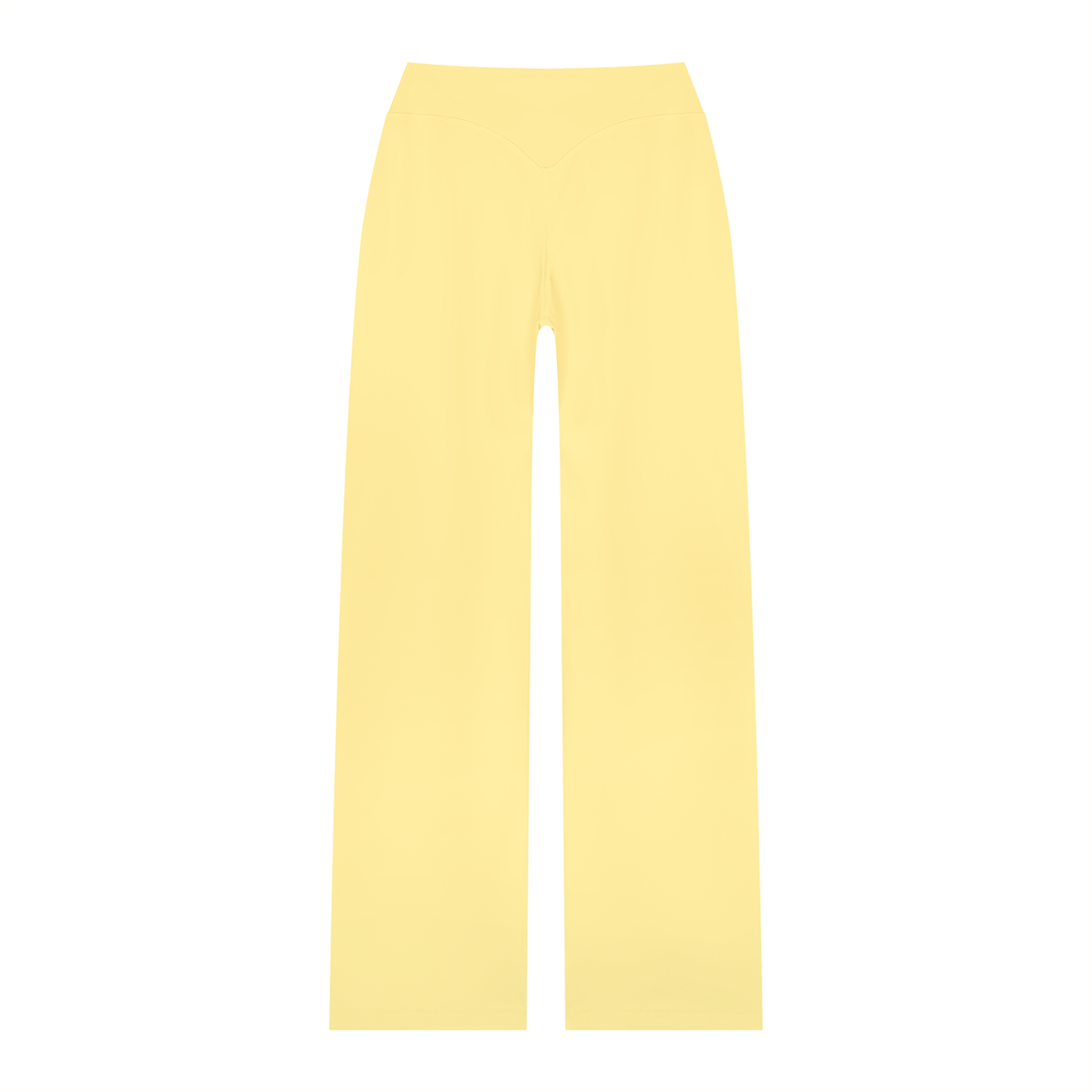 Women's High Waisted Straight Leg Yoga Pants in yellow, alternate angle