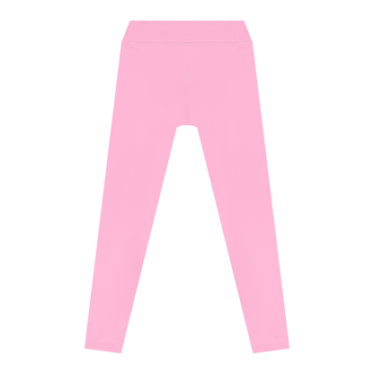 Women's High Waisted Tapered Yoga Leggings in pink, alternate angle