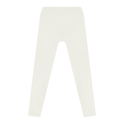 Women's High Waisted Tapered Yoga Leggings in white gray, alternate angle