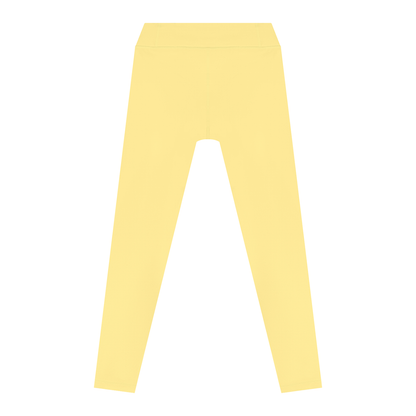 Women's High Waisted Tapered Yoga Leggings in yellow, alternate angle
