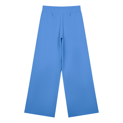 Women's High Waisted Wide Leg Yoga Pants in blue, alternate angle