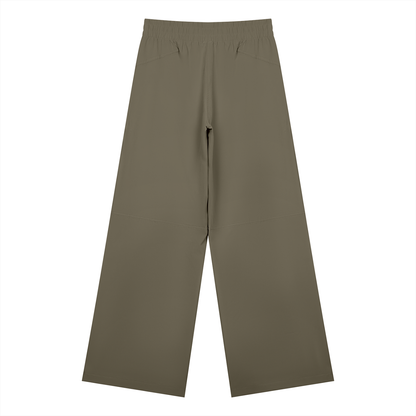 Women's High Waisted Wide Leg Yoga Pants in gray green, alternate angle