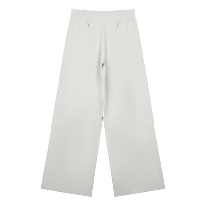 Women's High Waisted Wide Leg Yoga Pants in light gray, alternate angle