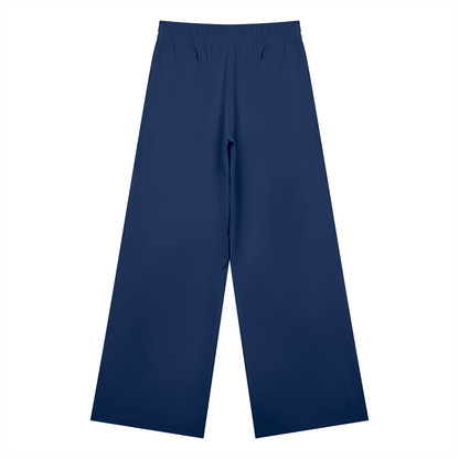 Women's High Waisted Wide Leg Yoga Pants in navy blue, alternate angle