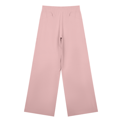 Women's High Waisted Wide Leg Yoga Pants in pink, alternate angle