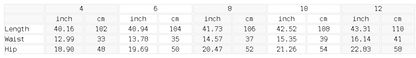 Size chart for the Women's High Waisted Wide Leg Yoga Pants