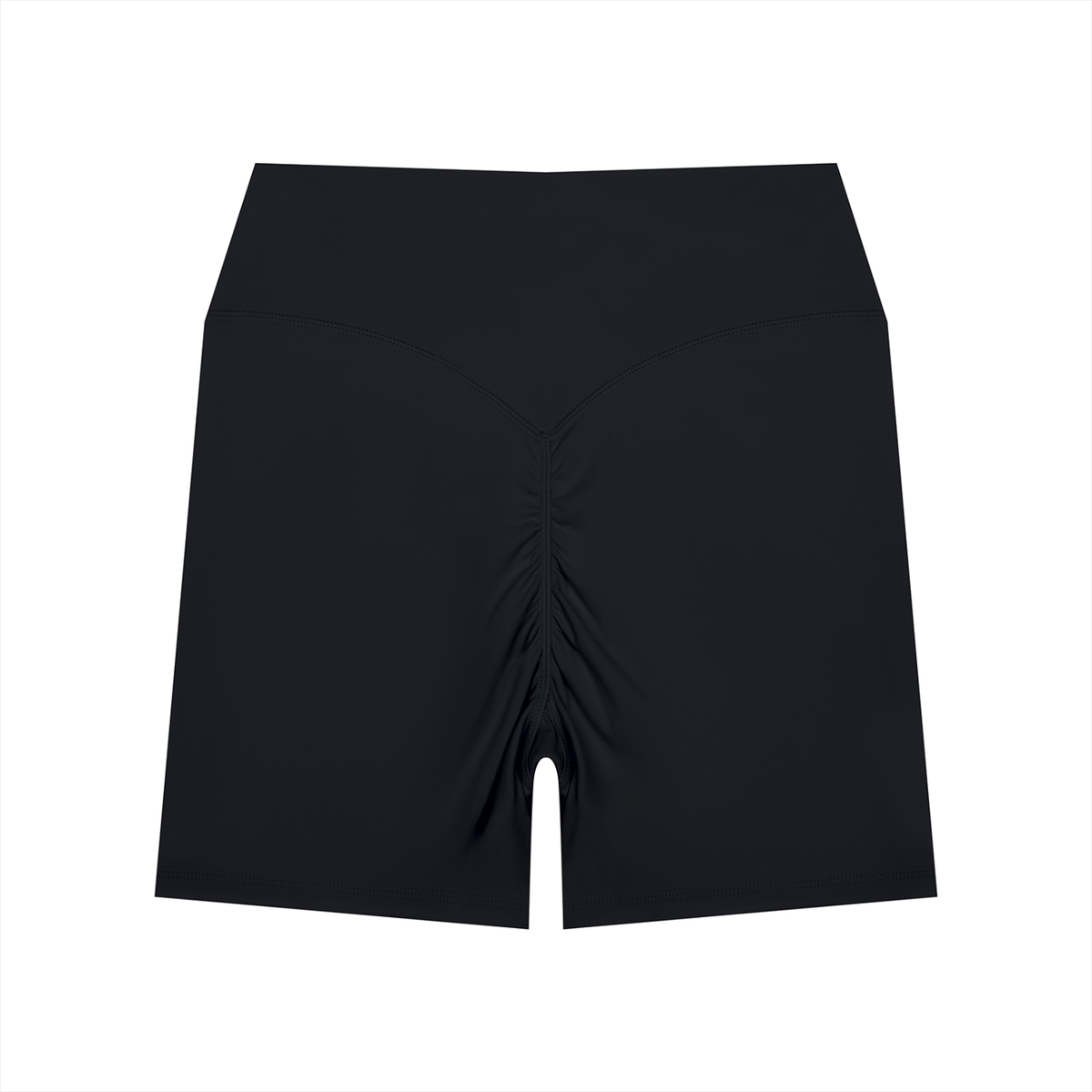 Women's High Waisted Yoga Biker Shorts in black, alternate angle