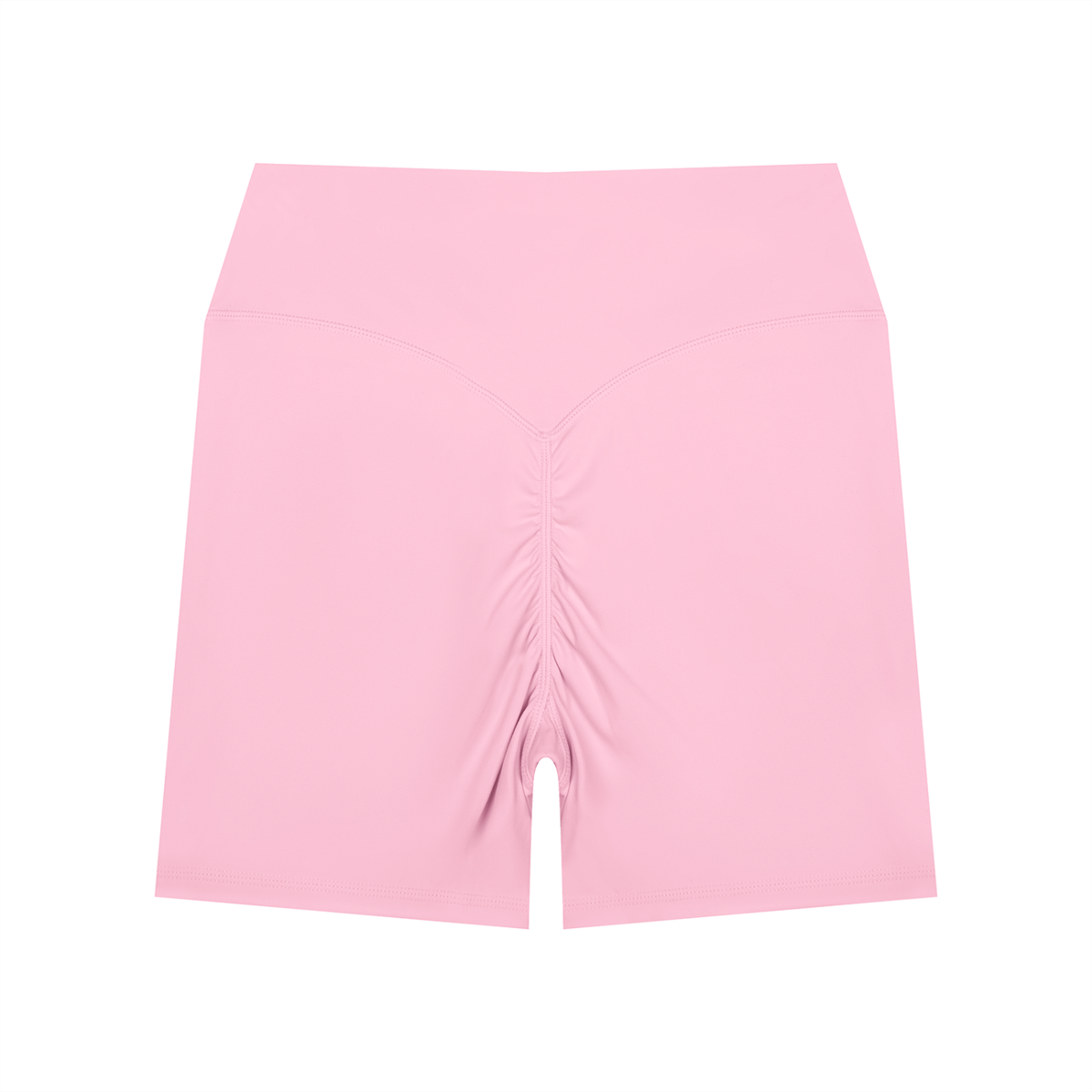 Women's High Waisted Yoga Biker Shorts in pink, alternate angle