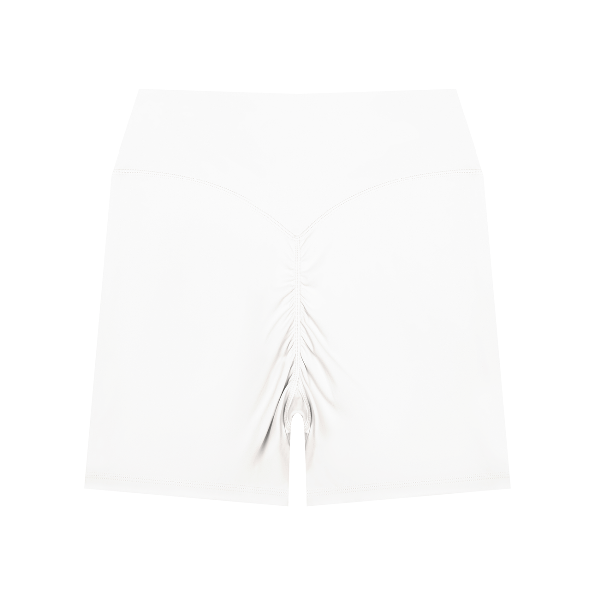 Women's High Waisted Yoga Biker Shorts in white, alternate angle