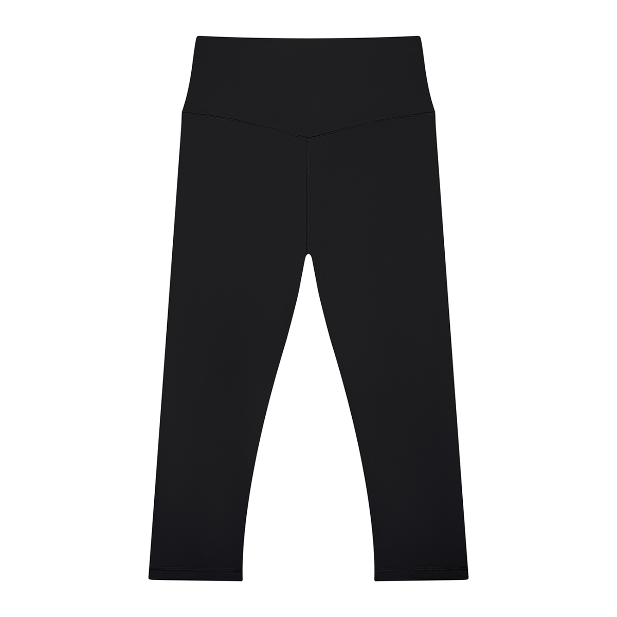 Women's High Waisted Yoga Capri Leggings in black, alternate angle