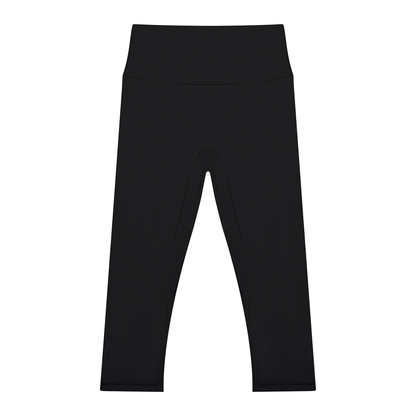 Women's High Waisted Yoga Capri Leggings in black
