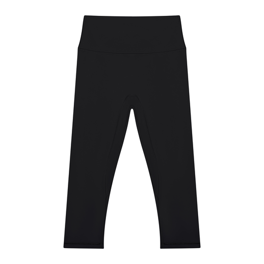 Women's High Waisted Yoga Capri Leggings in black