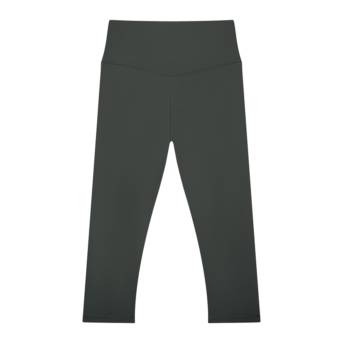 Women's High Waisted Yoga Capri Leggings in dark gray, alternate angle