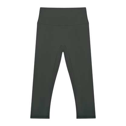 Women's High Waisted Yoga Capri Leggings in dark gray