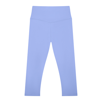 Women's High Waisted Yoga Capri Leggings in lavender, alternate angle