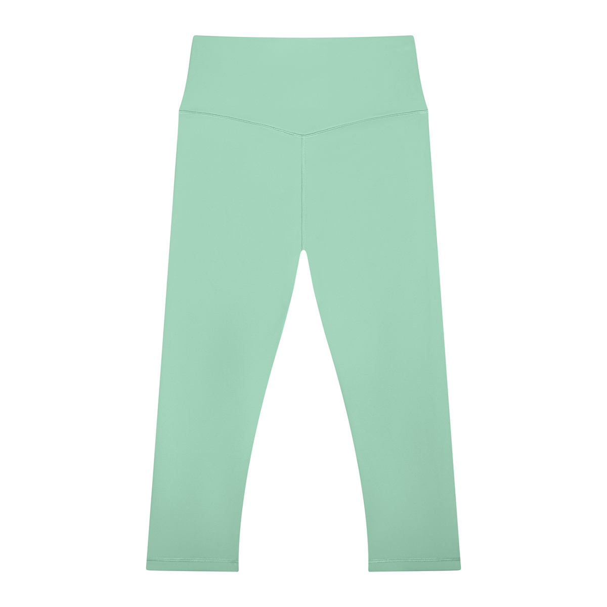 Women's High Waisted Yoga Capri Leggings in mint green, alternate angle