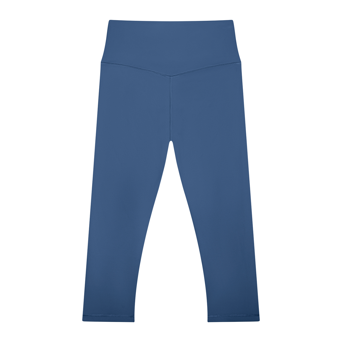 Women's High Waisted Yoga Capri Leggings in navy blue, alternate angle