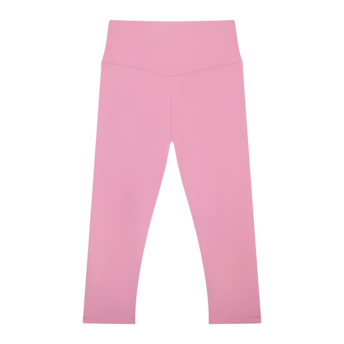 Women's High Waisted Yoga Capri Leggings in pink, alternate angle