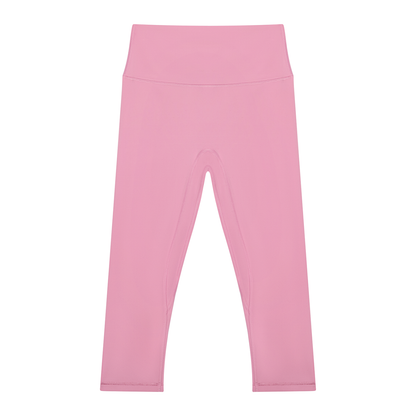 Women's High Waisted Yoga Capri Leggings in pink