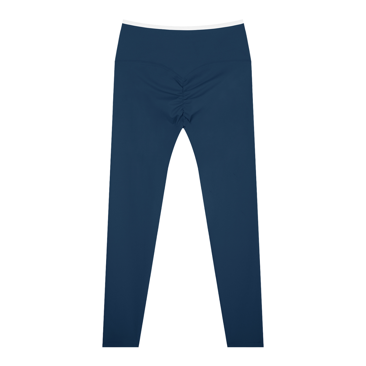 Women's High-Waisted Yoga Leggings in navy blue, alternate angle