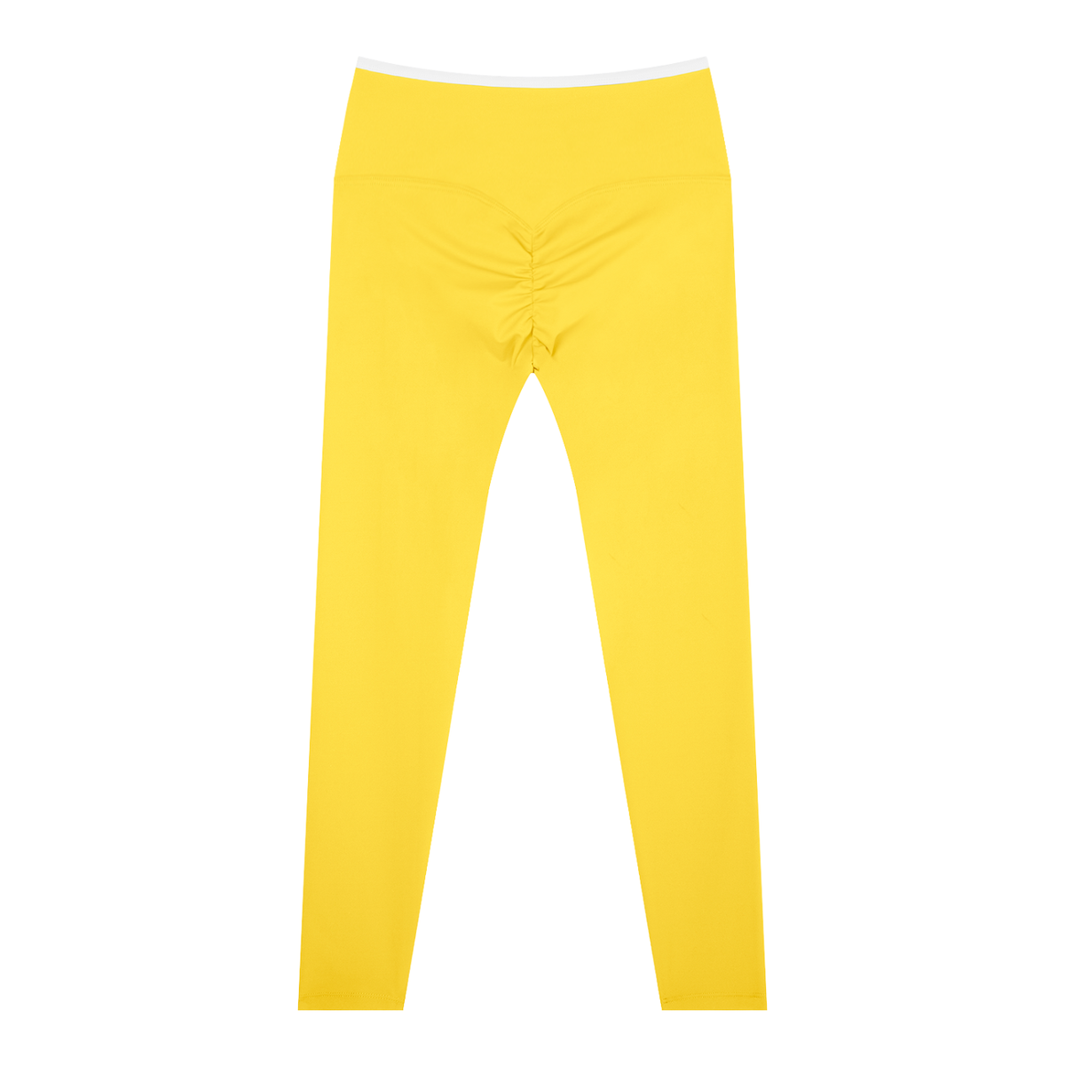 Women's High-Waisted Yoga Leggings in yellow, alternate angle