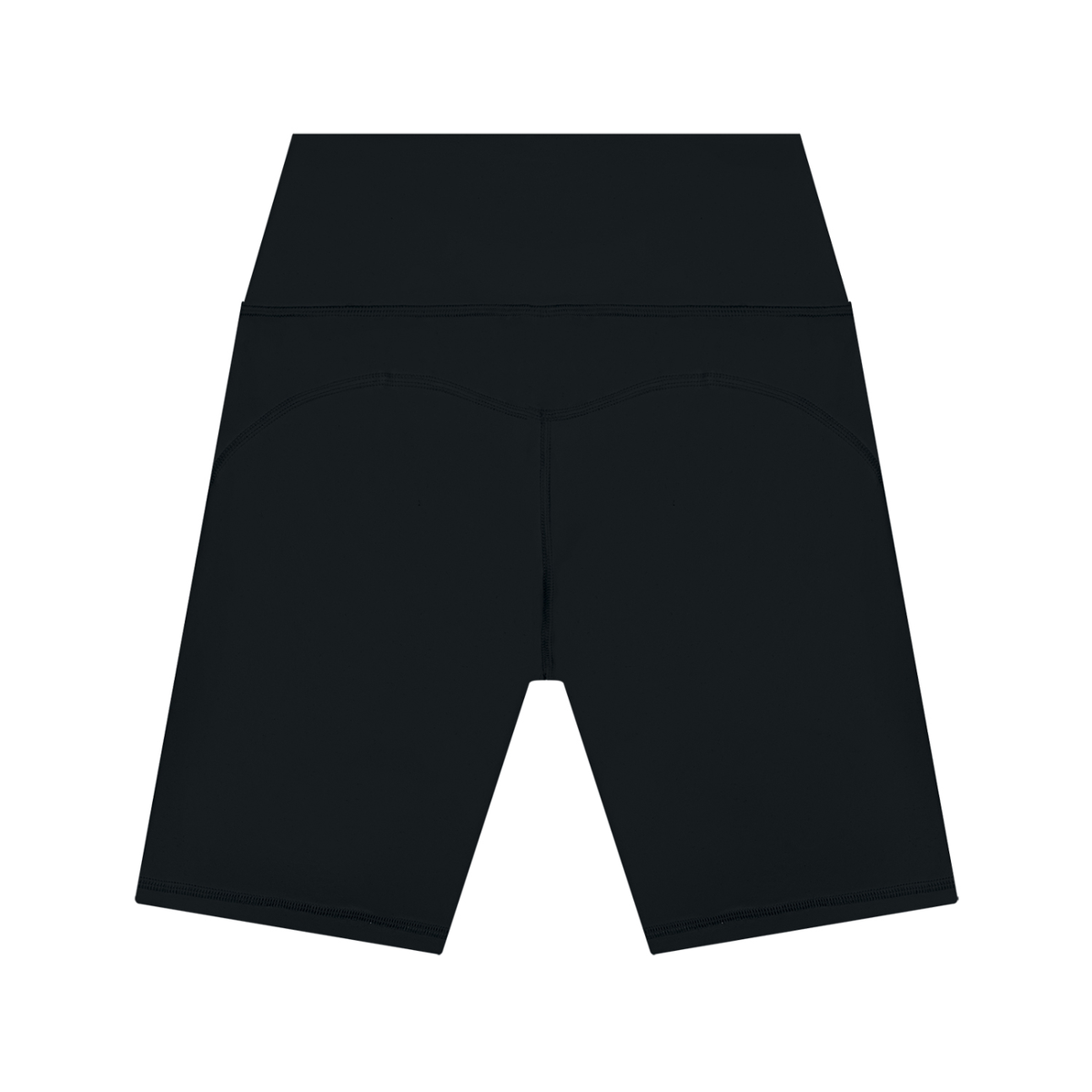 Women's High Waisted Yoga Shorts in black, alternate angle
