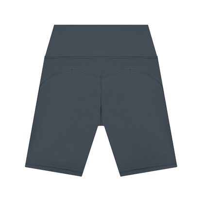 Women's High Waisted Yoga Shorts in dark gray, alternate angle