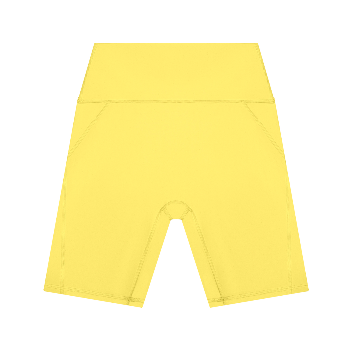 Women's High Waisted Yoga Shorts in lemon yellow