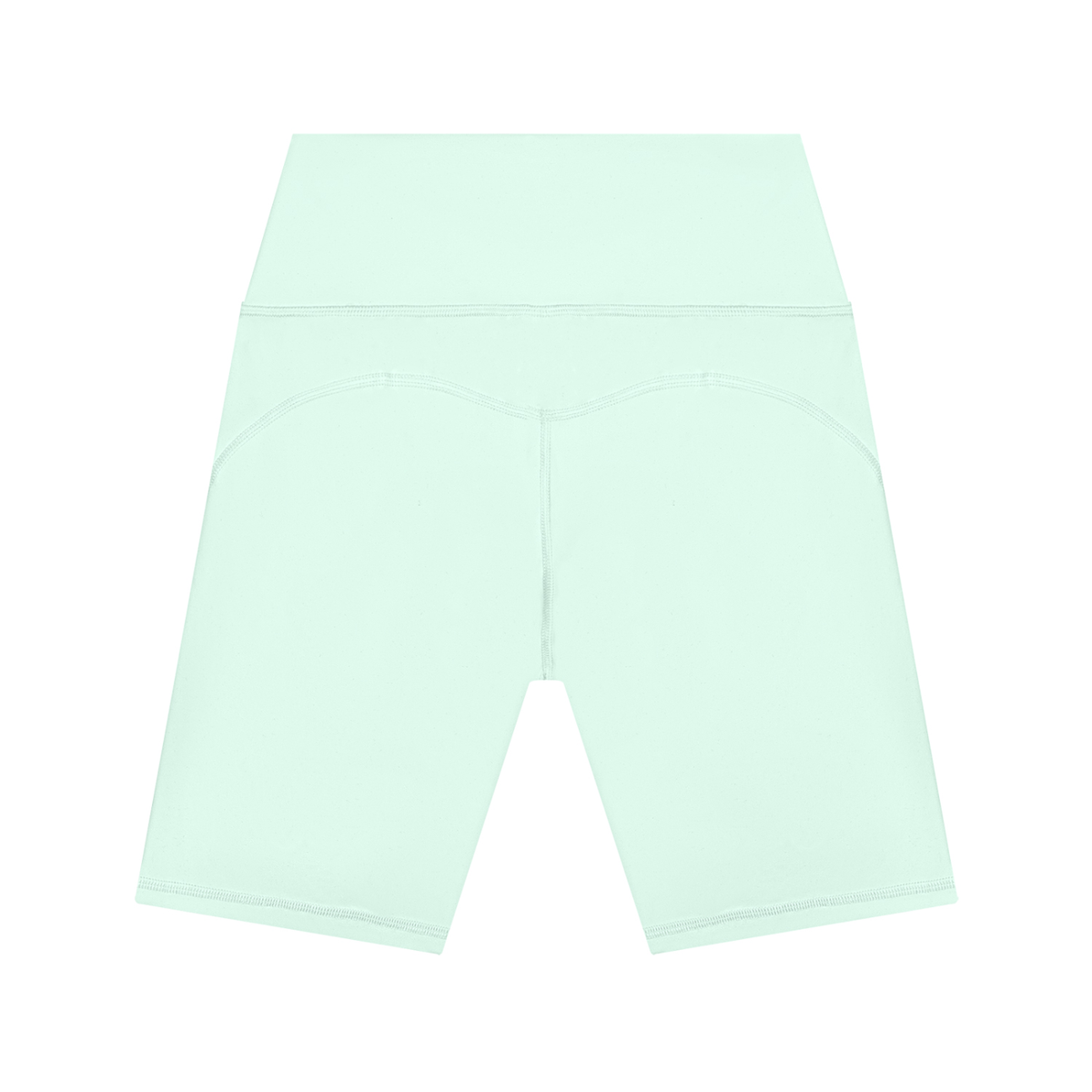 Women's High Waisted Yoga Shorts in mint green, alternate angle