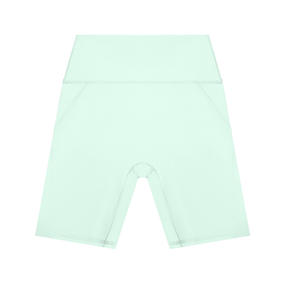 Women's High Waisted Yoga Shorts in mint green