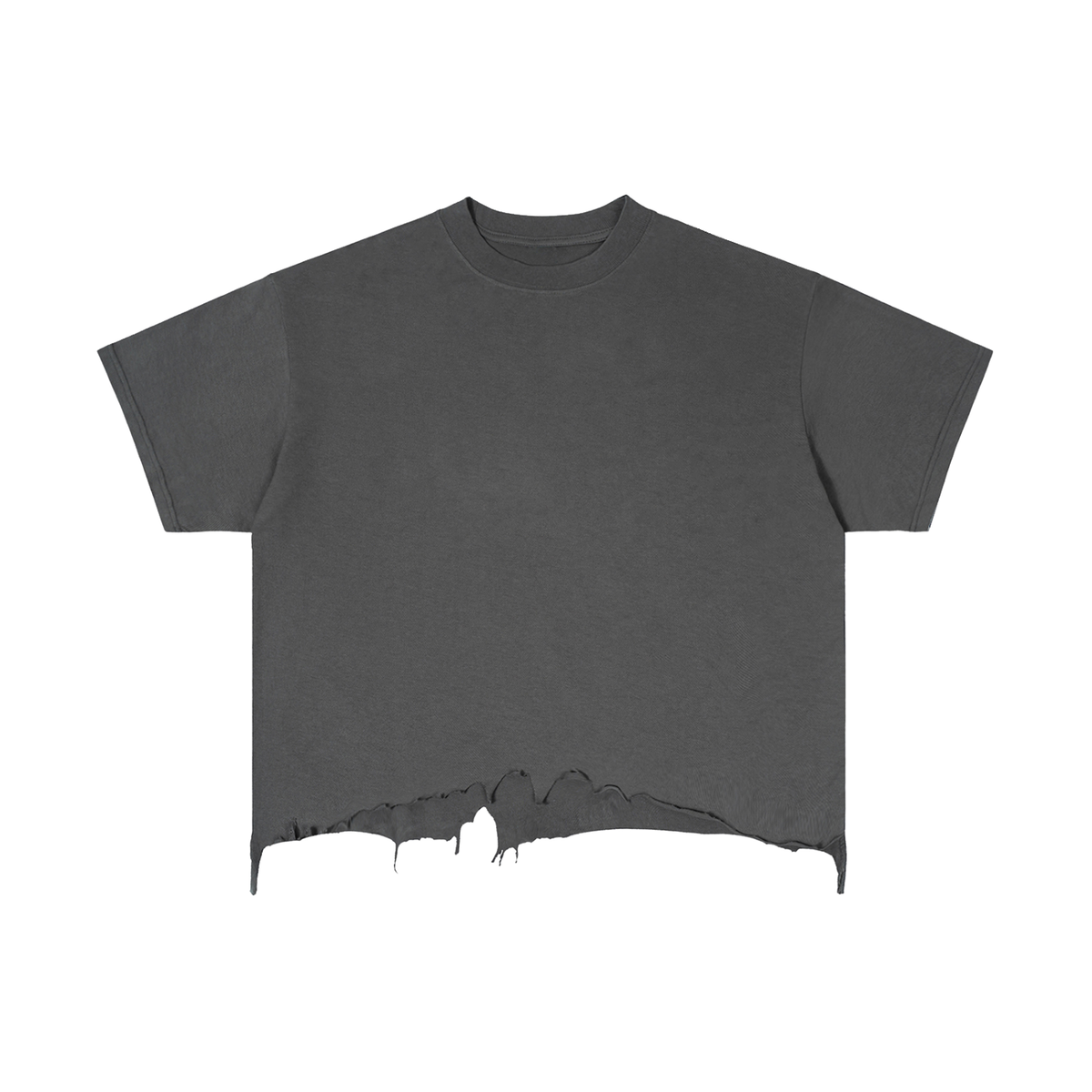 Unisex vintage-wash boxy tee with a distressed hem with a black cat beside houseplants and an open book, Houseplants Hear All My Spoilers back print