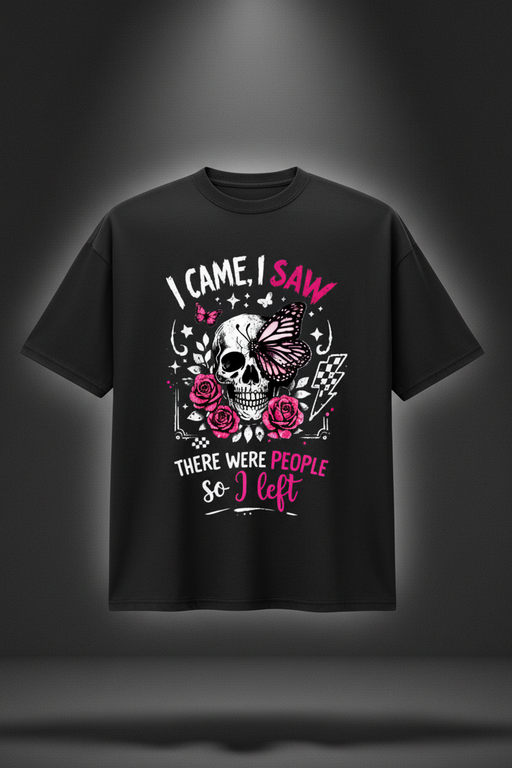 Women’s I Came I Saw I Left loose drop-shoulder graphic T-shirt