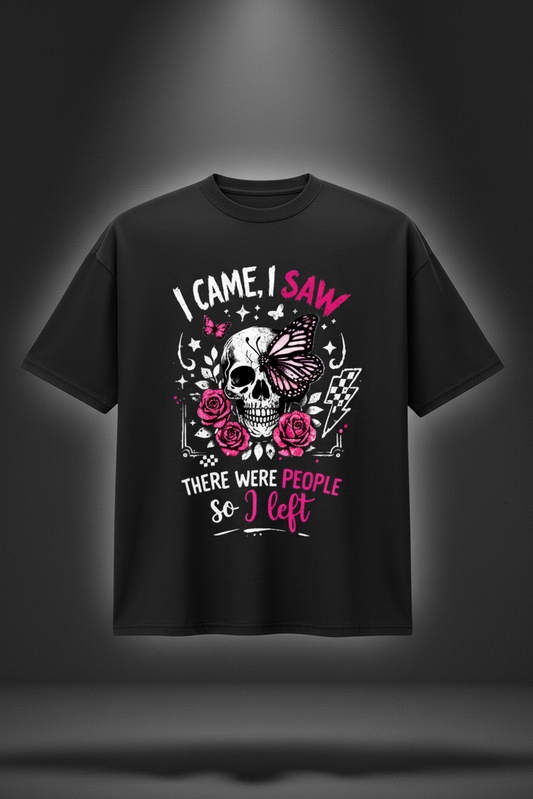 Women’s I Came I Saw I Left loose drop-shoulder graphic T-shirt