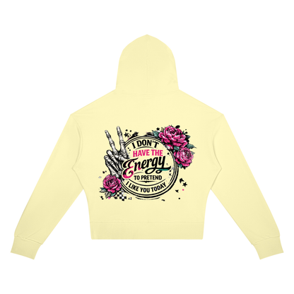 Women’s I Don’t Have the Energy Skull Cropped Hoodie